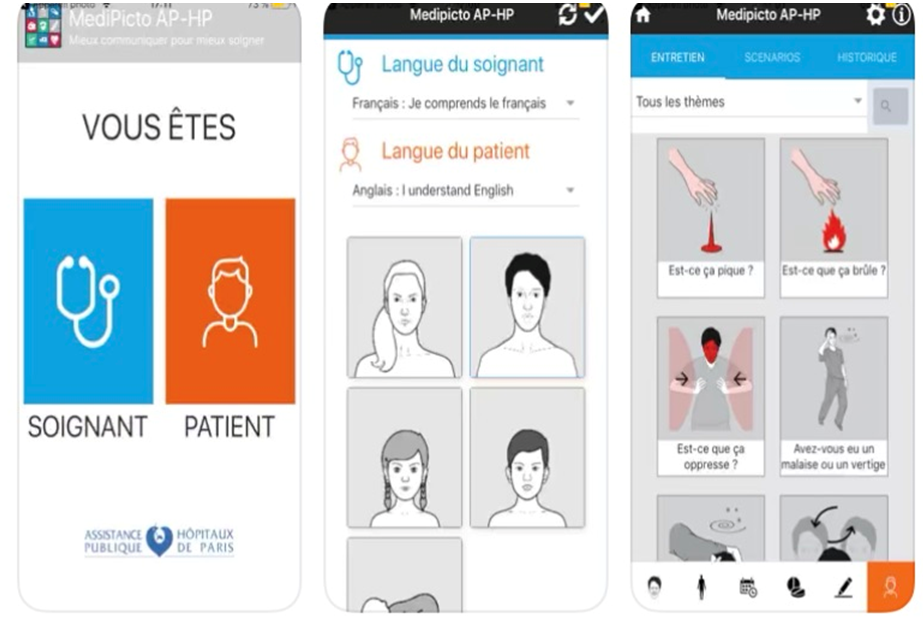 visuel de l'application Médipicto